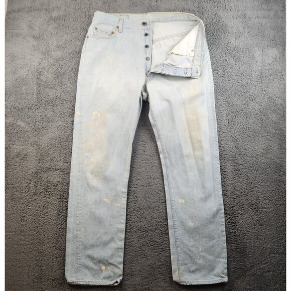 Vintage Levi's 501-0111 Blue Jeans Mens 38x34 Denim 1986 80s Button Fly USA Made